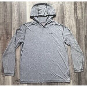 Orvis Drirelease Trout Bum Hoodie Men's Large Gray Lightweight Sun Shirt Fishing